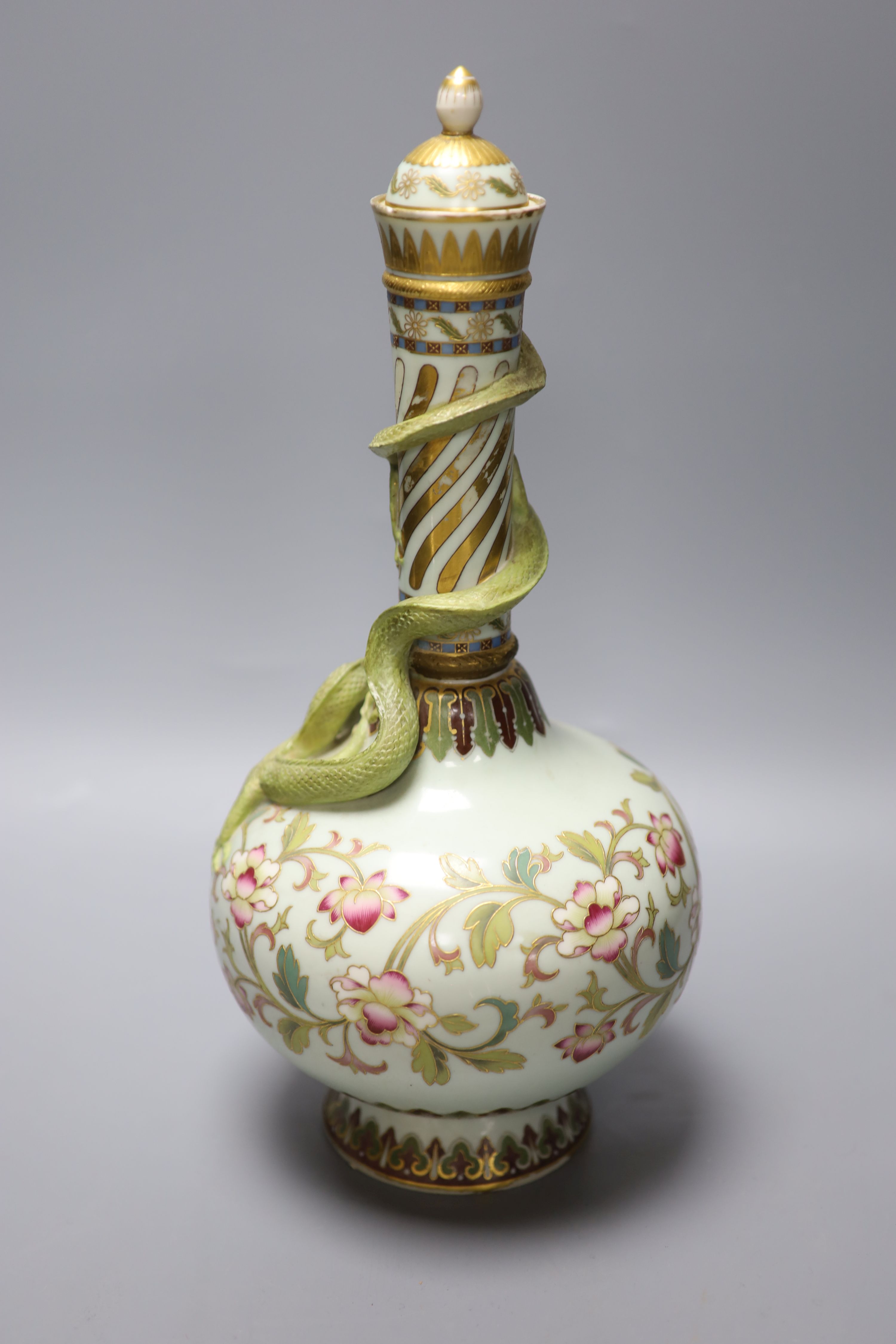 A Minton dragon bottle vase, in Japanese style c.1880, height 40cm